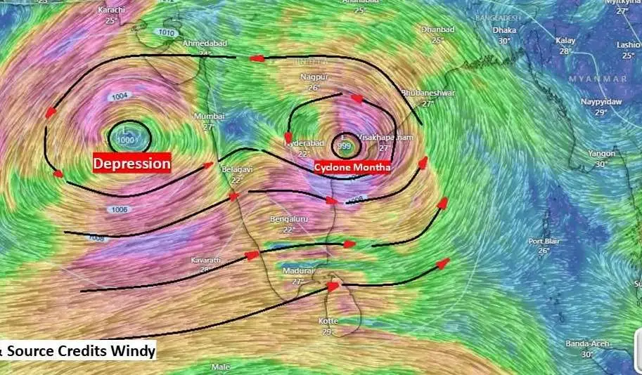 മൻ ത ശക്തി കുറഞ്ഞ് ചുഴലിക്കാറ്റായി , വടക്കൻ കേരളത്തിൽ മഴ സാധ്യത
