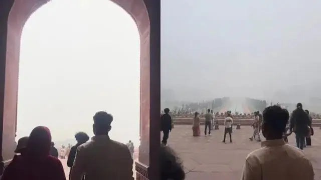 കനത്ത മൂടൽ മഞ്ഞ്; താജ്മഹൽ അപ്രത്യക്ഷമായി, ചിരിപ്പിച്ച് വൈറൽ വീഡിയോ