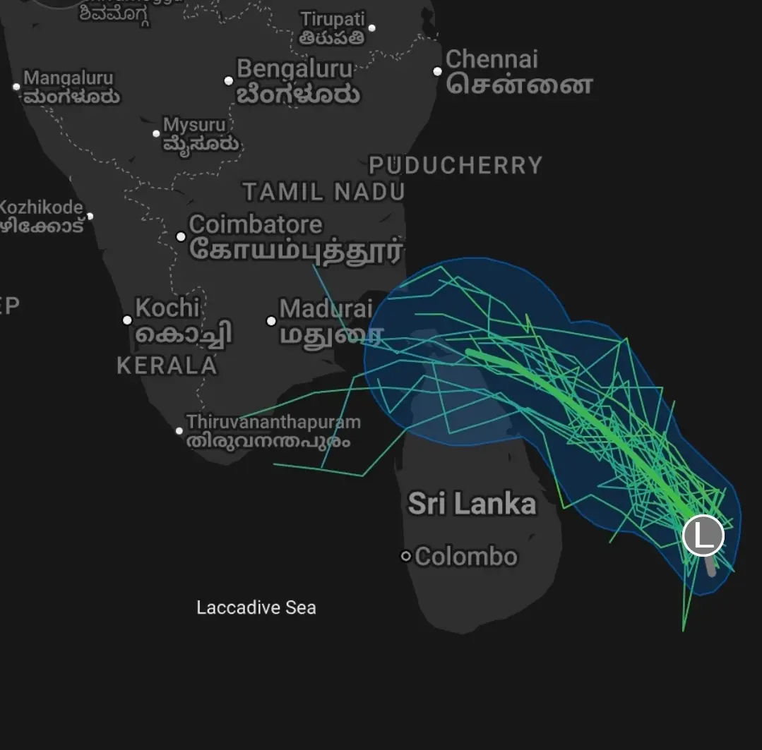 തീവ്ര ന്യൂനമർദ്ദം ശ്രീലങ്കക്ക് അരികെ അതിതീവ്ര ന്യൂനമർദ്ദമായി, കേരളത്തിൽ ഇന്ന് മഴയില്ല