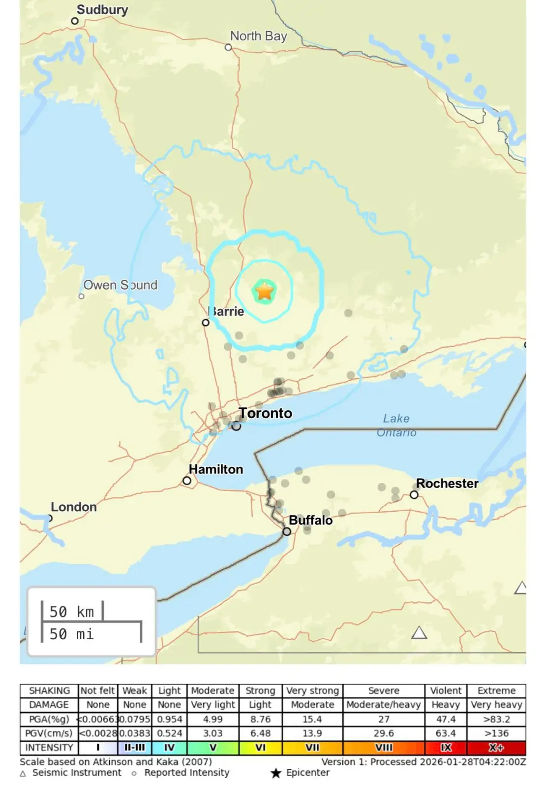 കാനഡയിൽ വിവിധയിടങ്ങളിൽ ചെറു ഭൂചലനങ്ങൾ 
