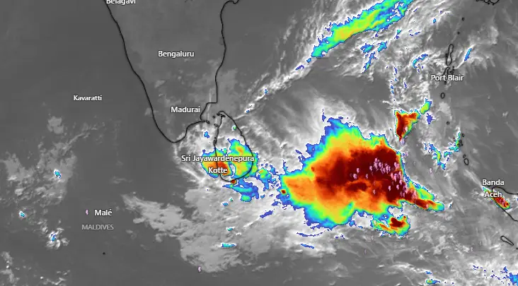 ബംഗാള്‍ ഉള്‍ക്കടലില്‍ ഞായറാഴ്ച ന്യൂനമര്‍ദ സാധ്യത, ശ്രീലങ്കയിലും തമിഴ്‌നാട്ടിലും ശക്തമായ മഴ സാധ്യത
