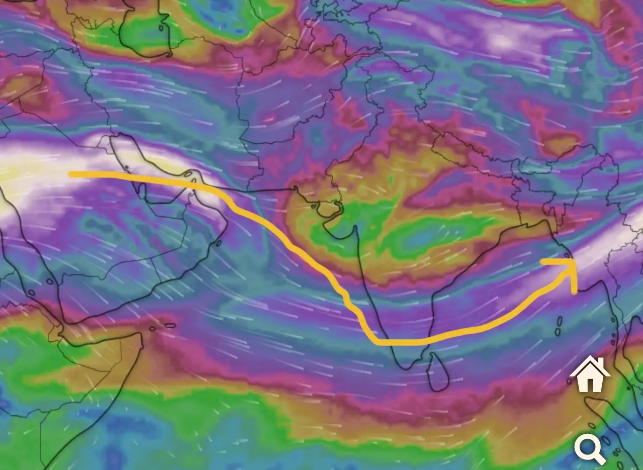 Jet stream kerala weather :  ഹോർമൂസ് കടന്ന് ജെറ്റ് സ്ട്രീം എത്തി, ഇടി, മിന്നൽ കനത്ത മഴ