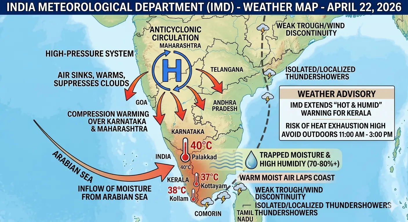 എതിര്‍ ചുഴലി തുടരുന്നു, പക്ഷേ ദുര്‍ബലമാകും. 27 ന് ശേഷം വേനല്‍ മഴയെത്തും
