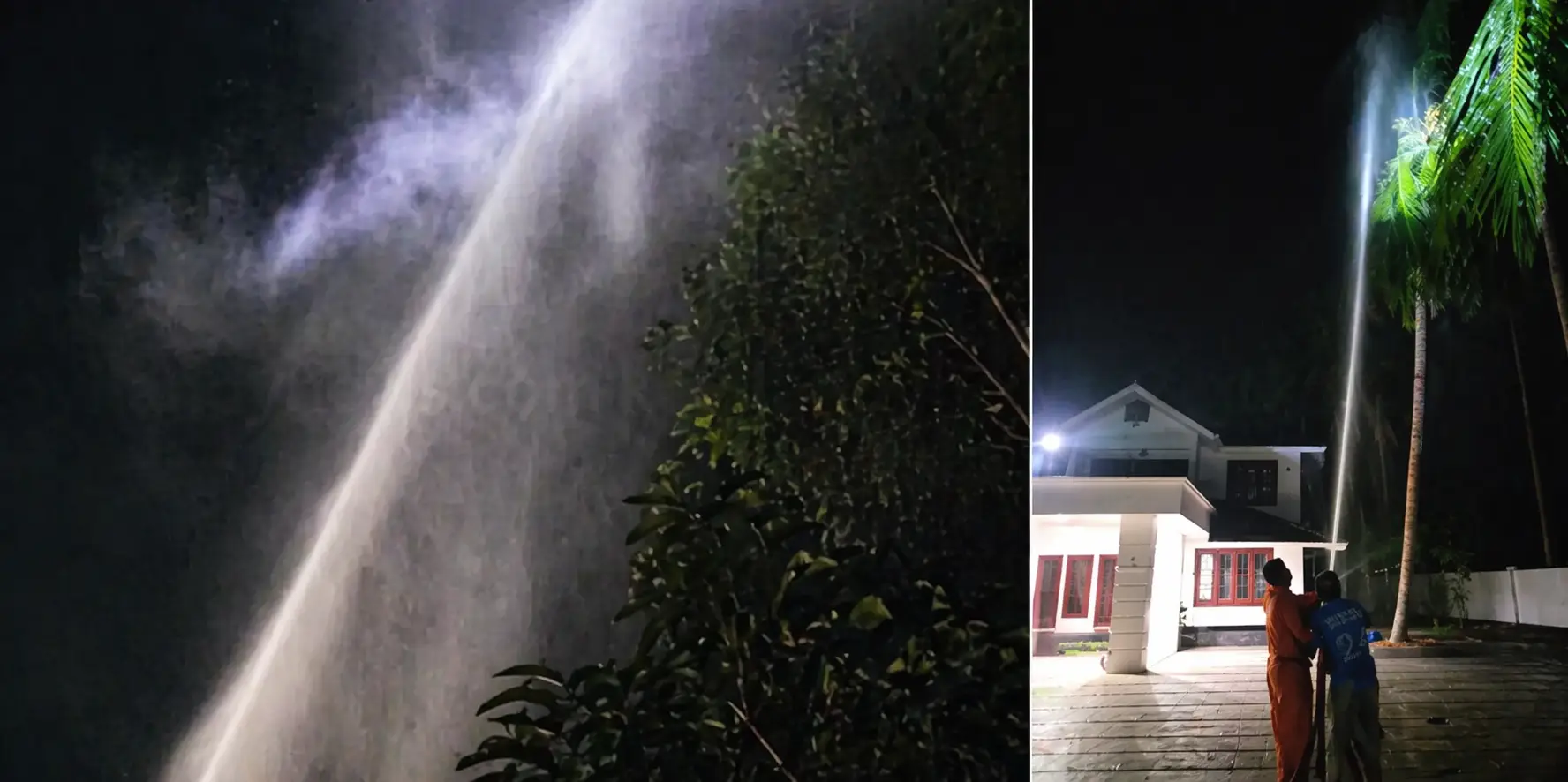 ശക്തമായ ഇടിമിന്നൽ; മൂന്ന് സ്ഥലങ്ങളിൽ തെങ്ങുകൾക്ക് തീപ്പിടിച്ചു