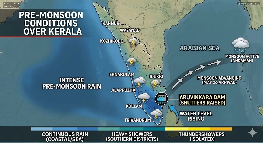 കാലവര്‍ഷം അറബിക്കടലിലേക്ക്, അരുവിക്കര ഡാം ഷട്ടര്‍ ഉയര്‍ത്തി